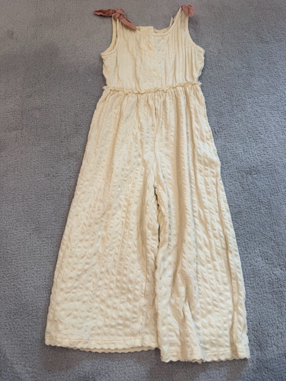 Zara kids Cream Sleeveless Jumpsuit